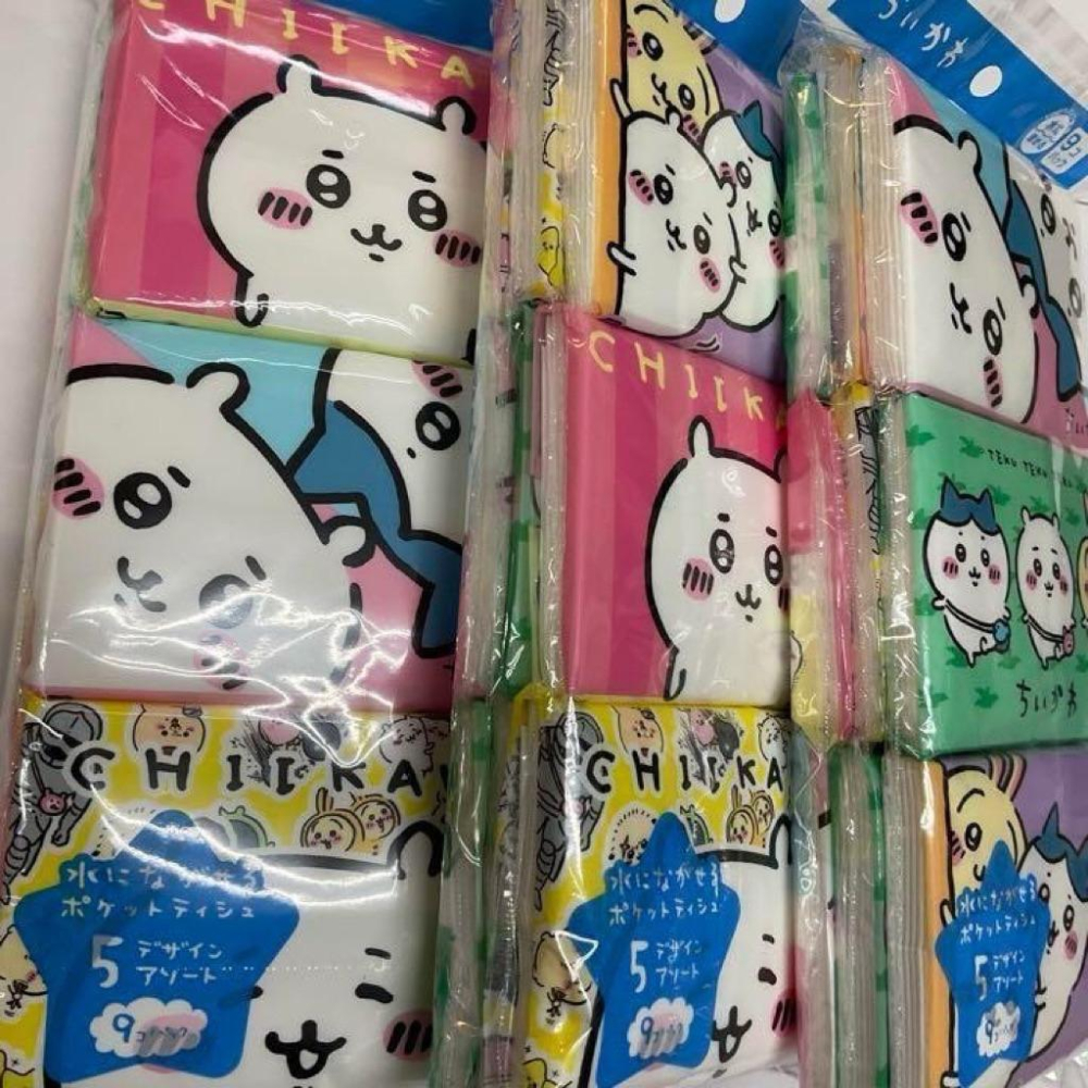 台灣現貨正版日本製 吉伊卡哇 6入面紙包組 衛生紙 小八貓 烏薩奇 隨身面紙  袖珍衛生紙 面紙-細節圖2