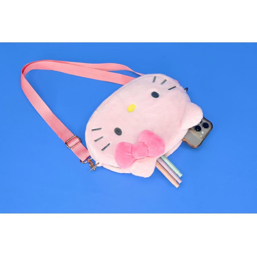台灣現貨商檢合格（8吋）正版授權三麗鷗hello kitty娃娃側背包 小孩側背包 1娃娃背包 絨毛背包 禮物兒童節禮物-細節圖2