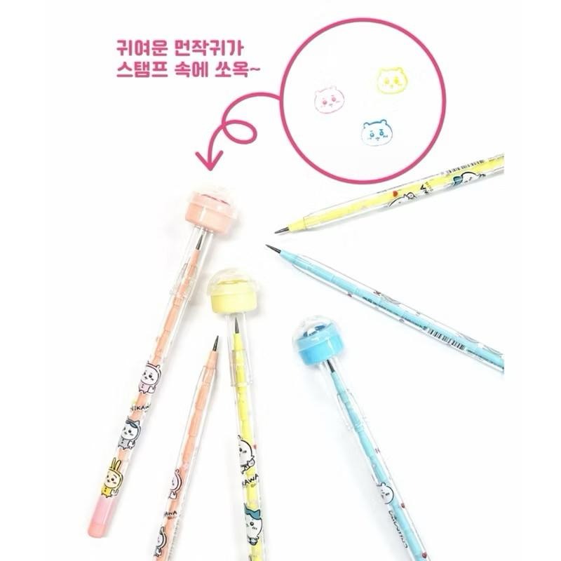 台灣現貨韓國吉伊卡哇 烏薩奇 小八貓印章免削鉛筆 皮卡丘鉛筆 免削鉛筆 @印章鉛筆 2B鉛筆-細節圖4