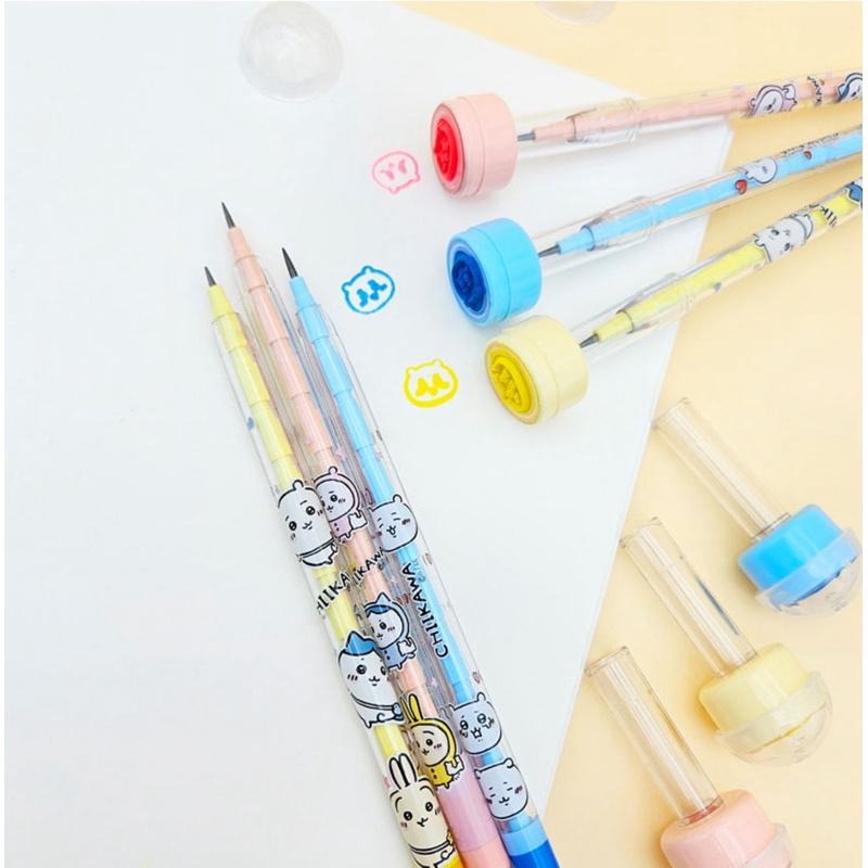 台灣現貨韓國吉伊卡哇 烏薩奇 小八貓印章免削鉛筆 皮卡丘鉛筆 免削鉛筆 @印章鉛筆 2B鉛筆-細節圖6