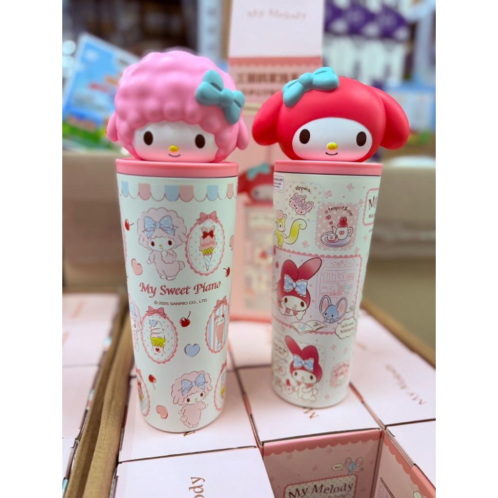台灣現貨正版授權三麗鷗手酷洛米 大耳狗 kitty 必愛諾 美樂蒂冰壩杯 700ml 保溫瓶316不鏽鋼手提保溫杯-細節圖7