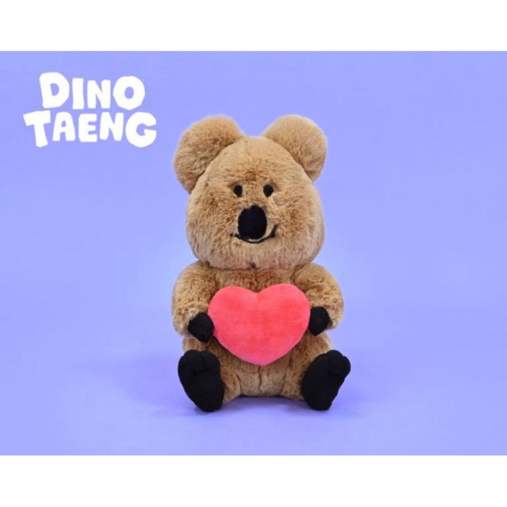 台灣現貨正版授權商檢合格（12吋）韓國DINOTAENG-QUOKKA Bobo短尾矮袋鼠 抱心款 玩偶@聖誕禮物 娃娃-細節圖2