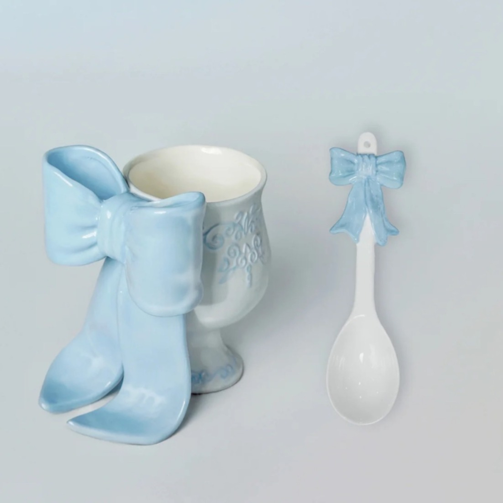 蝴蝶結馬克杯 手工浮雕陶瓷 禮物 伴手禮 水杯-細節圖5