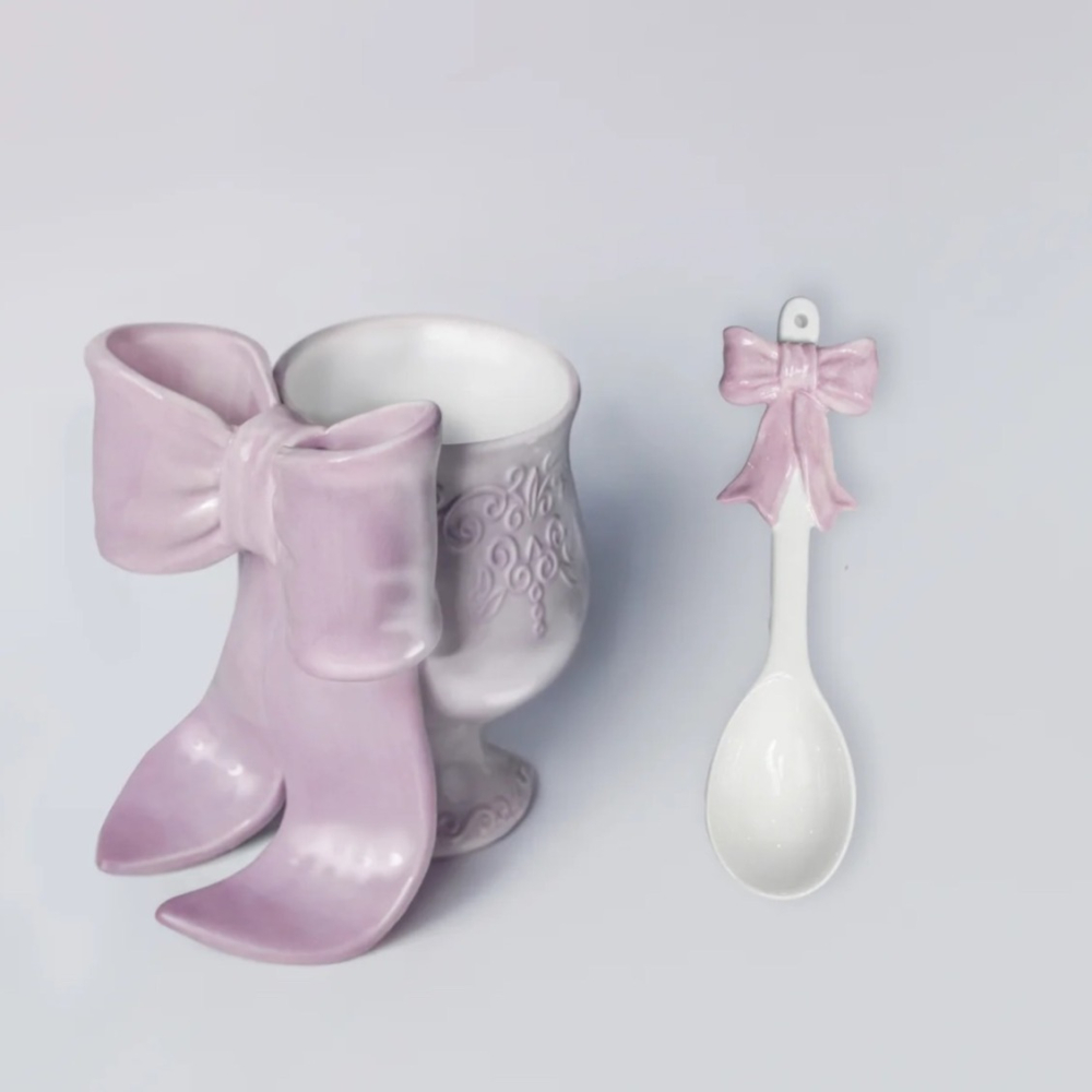 蝴蝶結馬克杯 手工浮雕陶瓷 禮物 伴手禮 水杯-細節圖6