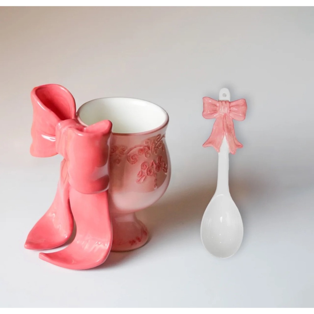 蝴蝶結馬克杯 手工浮雕陶瓷 禮物 伴手禮 水杯-規格圖6