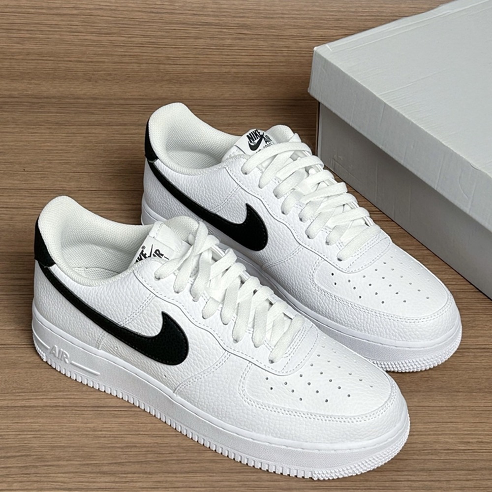 正版 Nike  AIR FORCE 1 板鞋 男女同款 運動休閒鞋 黑白 AF1 經典復古風 CT2302-100空軍-細節圖9
