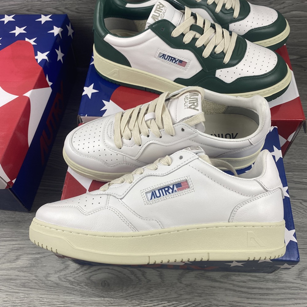 美國正版 Autry 小白鞋 復古皮革 板鞋 男女通用 mone同款 運動鞋 羊皮 黑白熊貓 米白 AULM-LL15-細節圖4