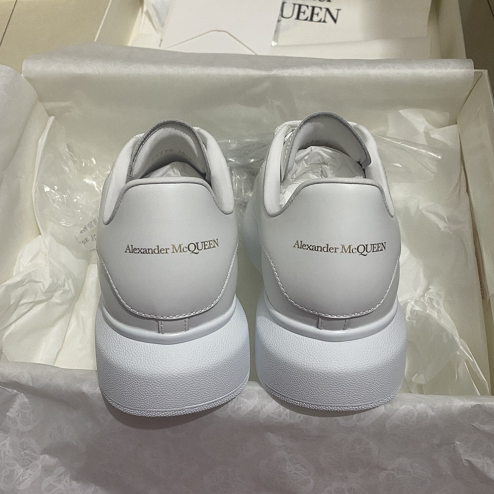 正版 Alexander McQUEEN mcq 小白鞋 增高鞋 白皮尾 厚底鞋 休閒  麥昆 板鞋  百搭 麥坤 百搭-細節圖10