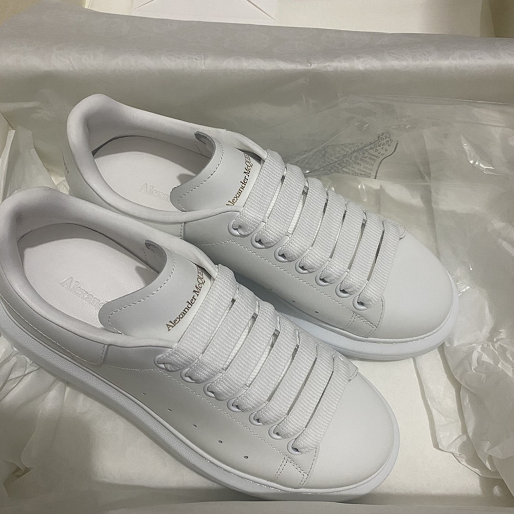 正版 Alexander McQUEEN mcq 小白鞋 增高鞋 白皮尾 厚底鞋 休閒  麥昆 板鞋  百搭 麥坤 百搭-細節圖11