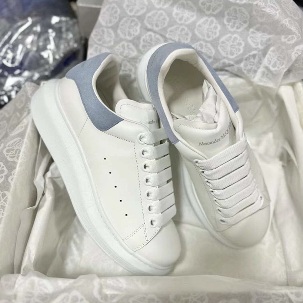 正版 Alexander McQUEEN mcq 小白鞋 增高鞋  霧霾藍絨尾 厚底鞋 休閒 麥昆 板鞋 百搭  麥坤-細節圖6
