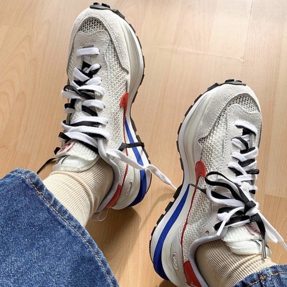 Sacai x  Nike VaporWaffle royal fuchsia 華夫 男女同款 黑白 紅白 老爹鞋 增高-細節圖11