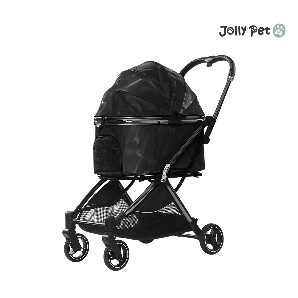 【JollyPet】Diamond Q自動收折寵物推車(兩色)單手一鍵收折 可拆式坐墊 母嬰級推車 四輪 摺疊 貓狗通用-細節圖2