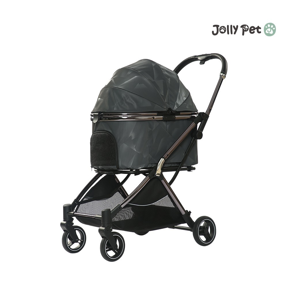 【JollyPet】Diamond Q自動收折寵物推車(兩色)單手一鍵收折 可拆式坐墊 母嬰級推車 四輪 摺疊 貓狗通用-規格圖2
