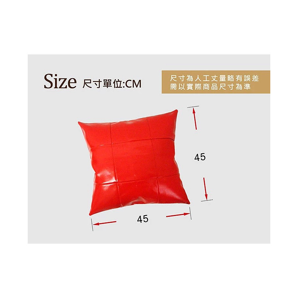 DOLEE 時尚方形皮抱枕(含枕心)45x45cm-細節圖4