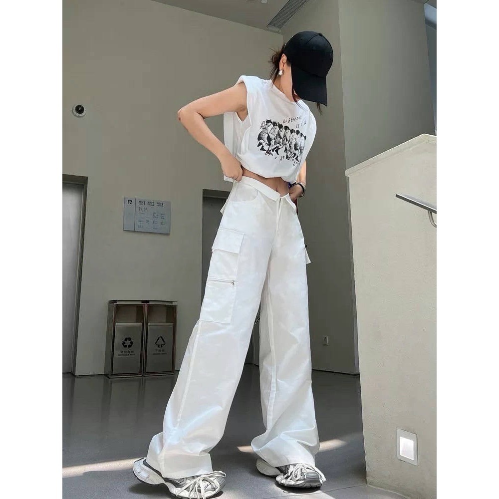 𝔾𝕚𝕣𝕝𖠋 ℙ•ℙ 【預購】時髦率性-褲頭造型工裝長褲-細節圖6