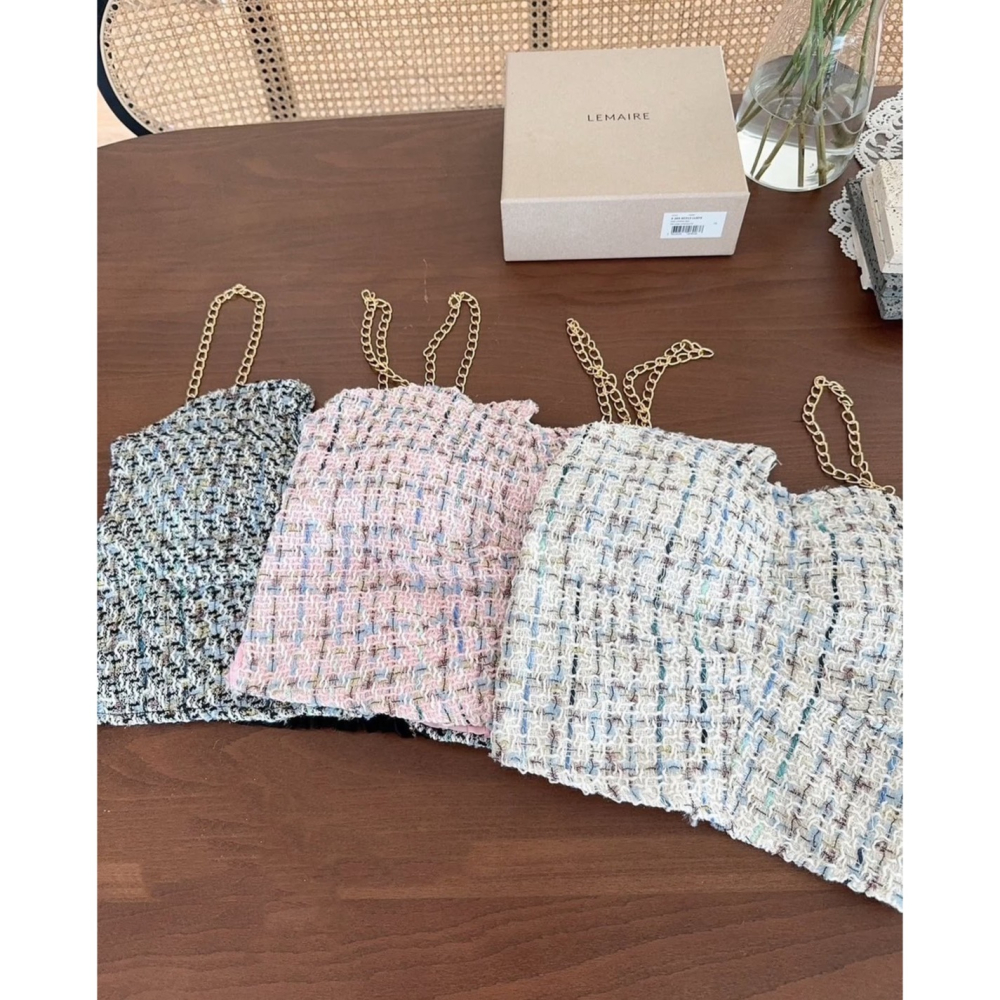 𝔾𝕚𝕣𝕝𖠋 ℙ•ℙ 【現貨】優雅代名詞-小香風鏈條吊帶背心-細節圖10