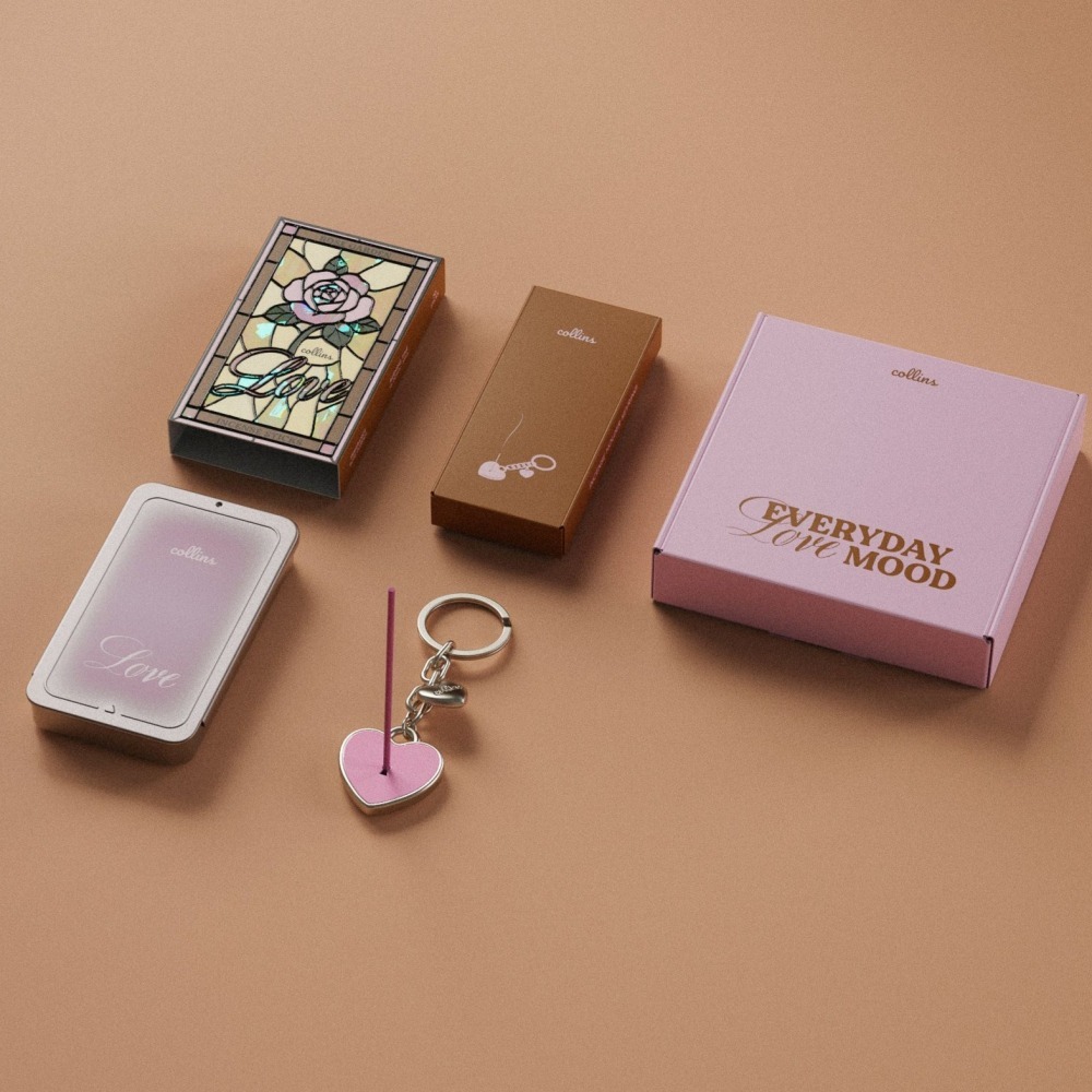 【Collins】鐵盒線香玫瑰莊園LOVE限定禮盒 (玫瑰莊園線香70支+心型鑰匙圈香盤)-細節圖4