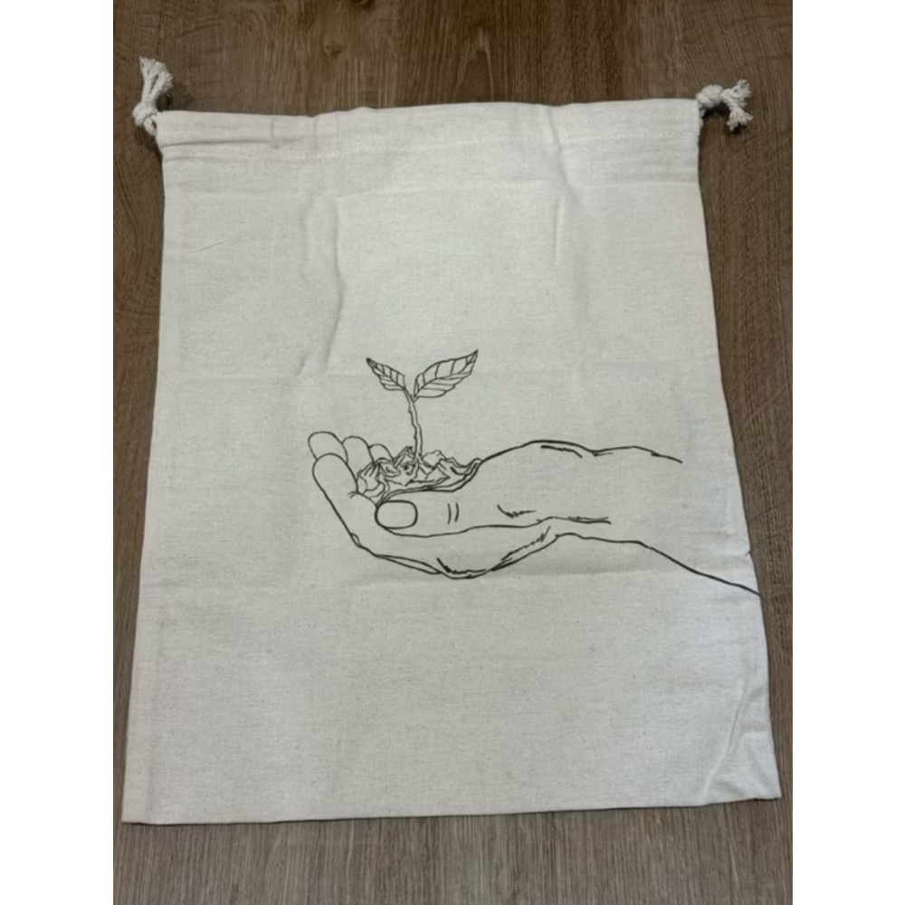 全新 栢司金 棉麻束口袋 -大 台灣製（買再贈栢司金折價券700）-細節圖2