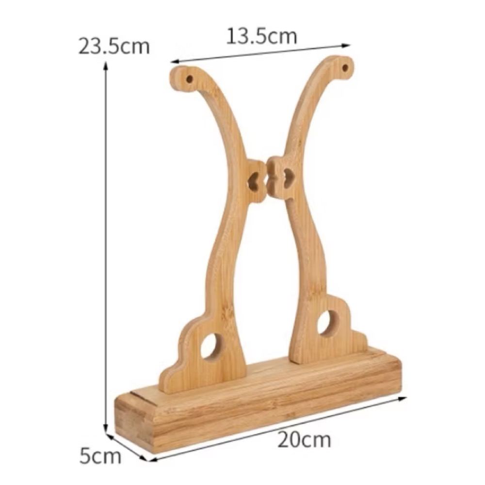 ［台灣現貨］楠竹 原色大號扇架 扇托 團扇支架 宮扇支架-細節圖2