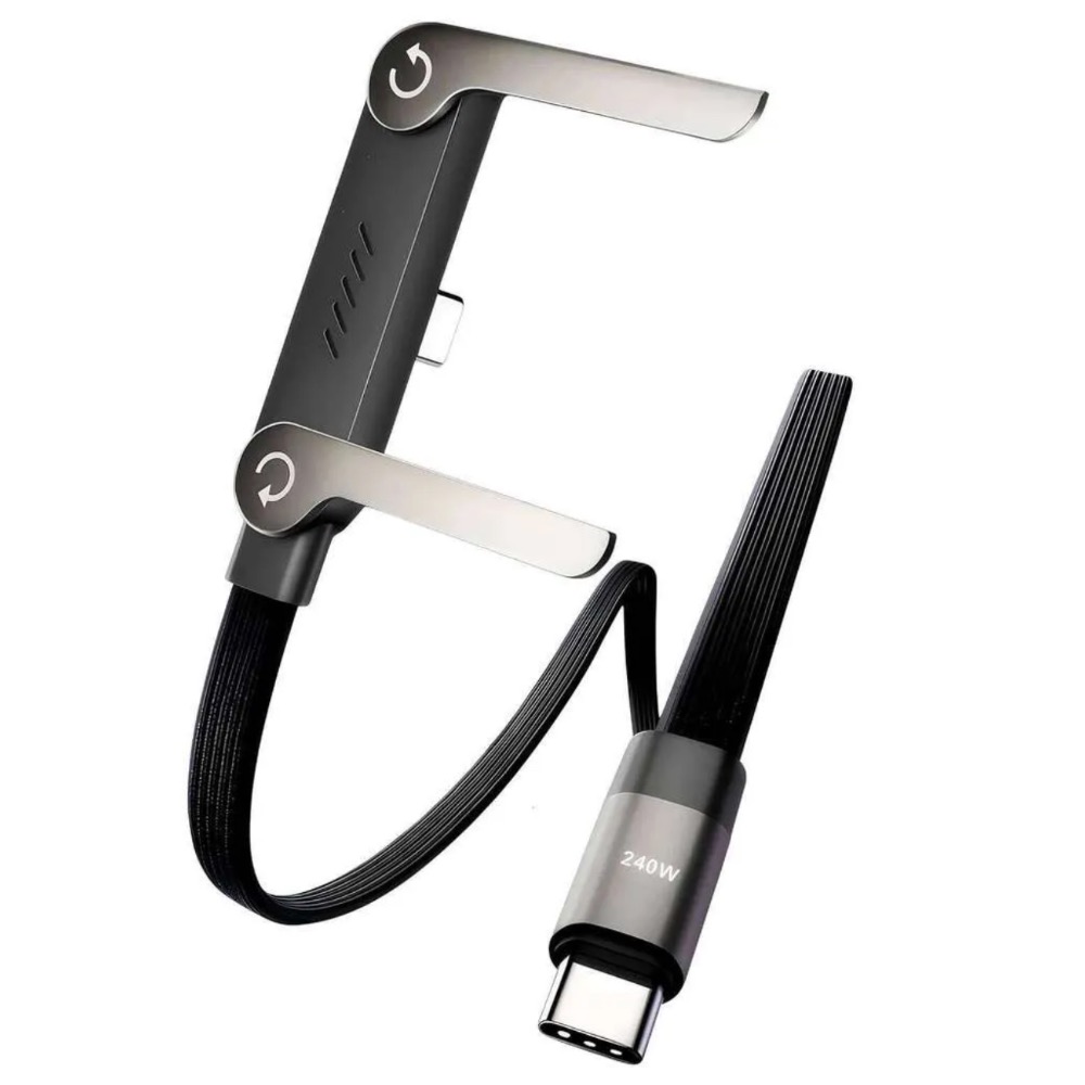 <遊戲必備>240W快充數據線 帶折疊手機支架 二合一充電線（預購）-細節圖4