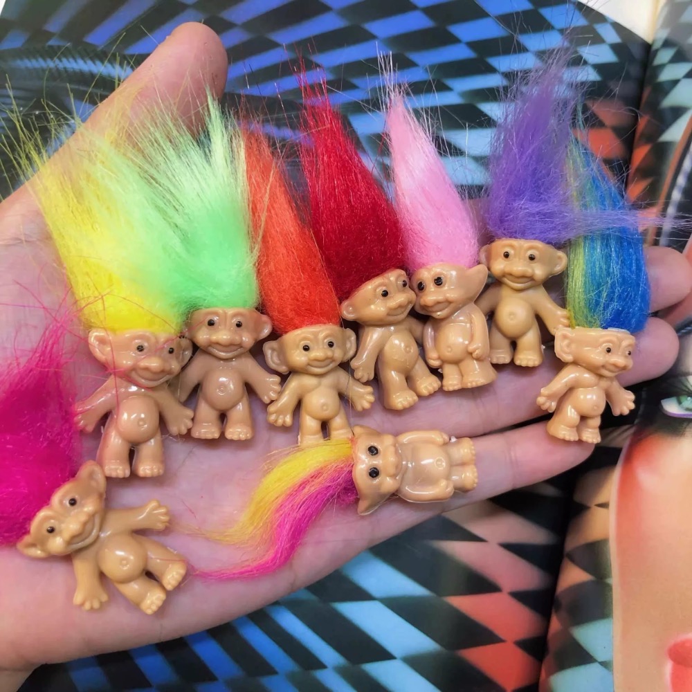 <解壓摸魚神器 >👹 巨魔娃娃｜迷你魔法精靈公仔  長髮小丑造型・復古毛孩擺件 (預購）-細節圖2