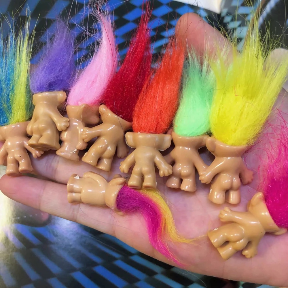 <解壓摸魚神器 >👹 巨魔娃娃｜迷你魔法精靈公仔  長髮小丑造型・復古毛孩擺件 (預購）-細節圖4