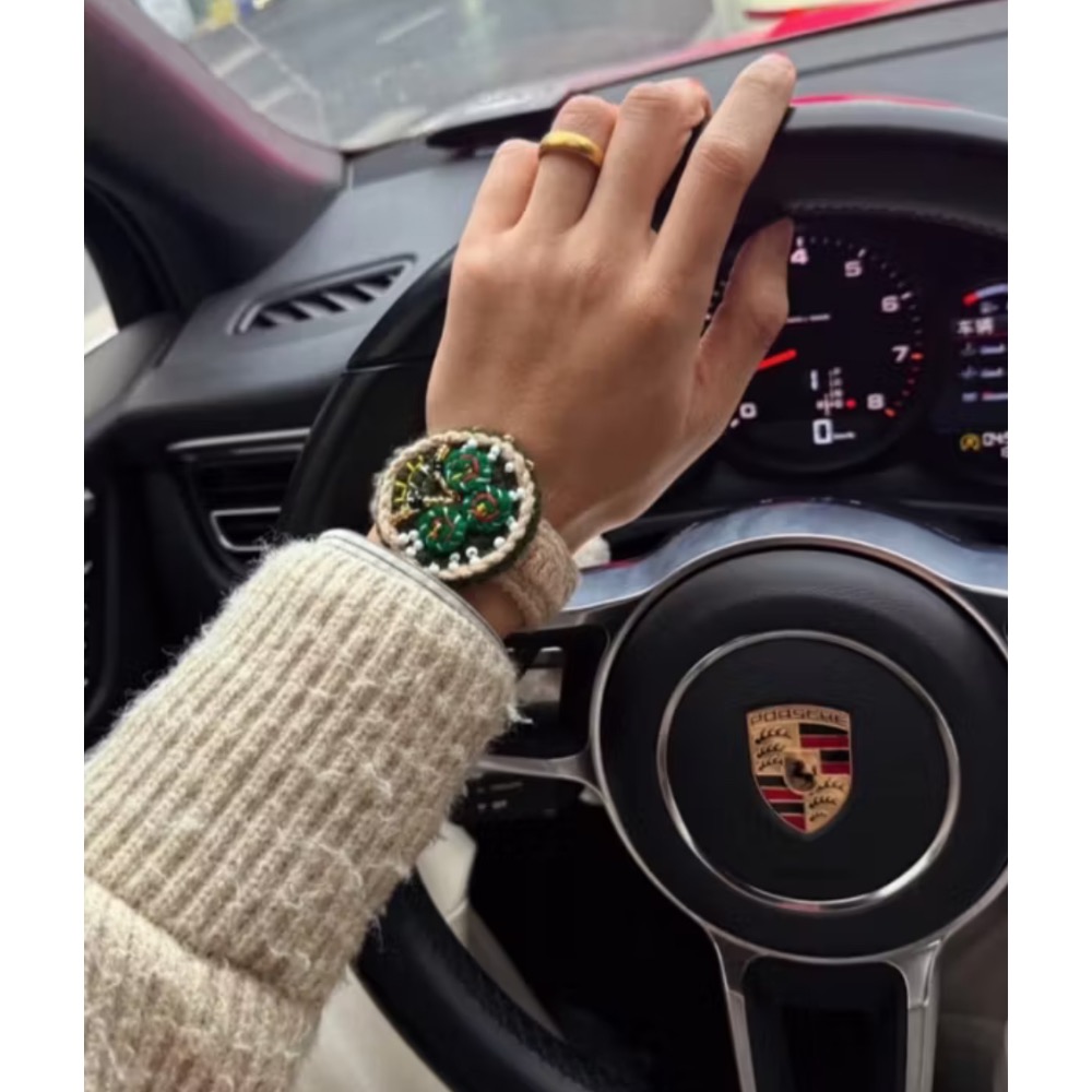 <網紅同款>綠水鬼毛線手錶 高級感禮盒裝 創意情侶禮物-現貨-細節圖2