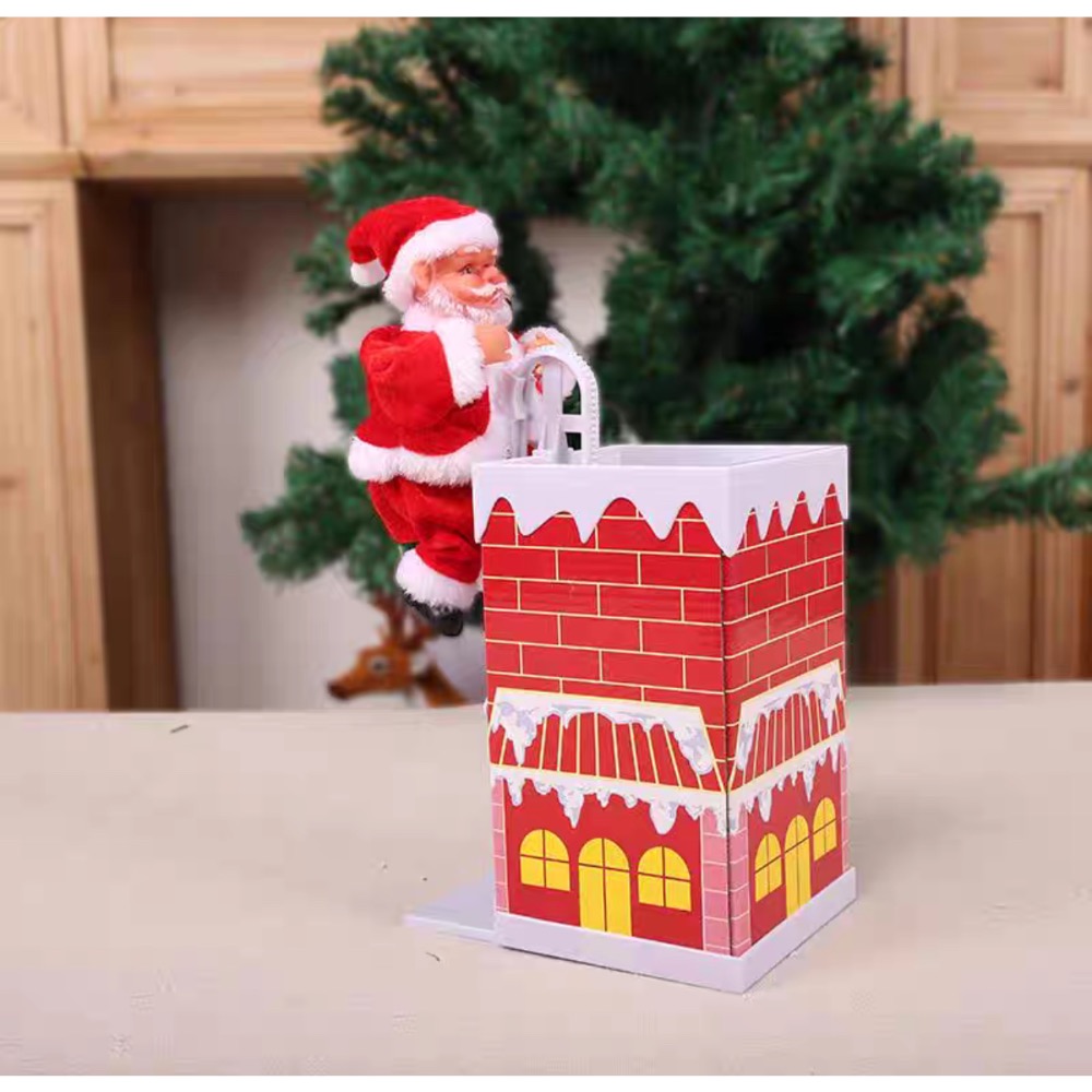 <聖誕驚喜>爬煙囪老公公 聖誕節電動玩偶 聖誕節裝飾-現貨-細節圖2