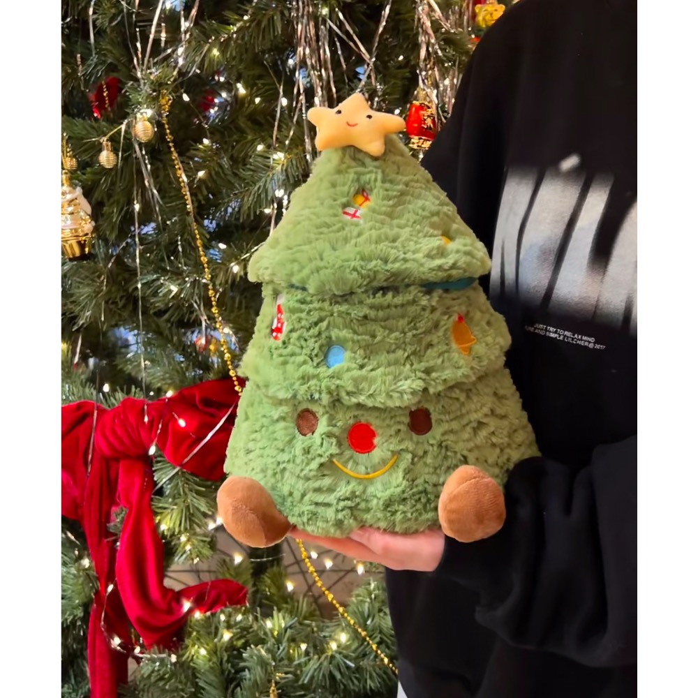 <聖誕驚喜>聖誕樹小狗玩偶 可愛絨毛抱枕 聖誕節禮物-現貨-細節圖3