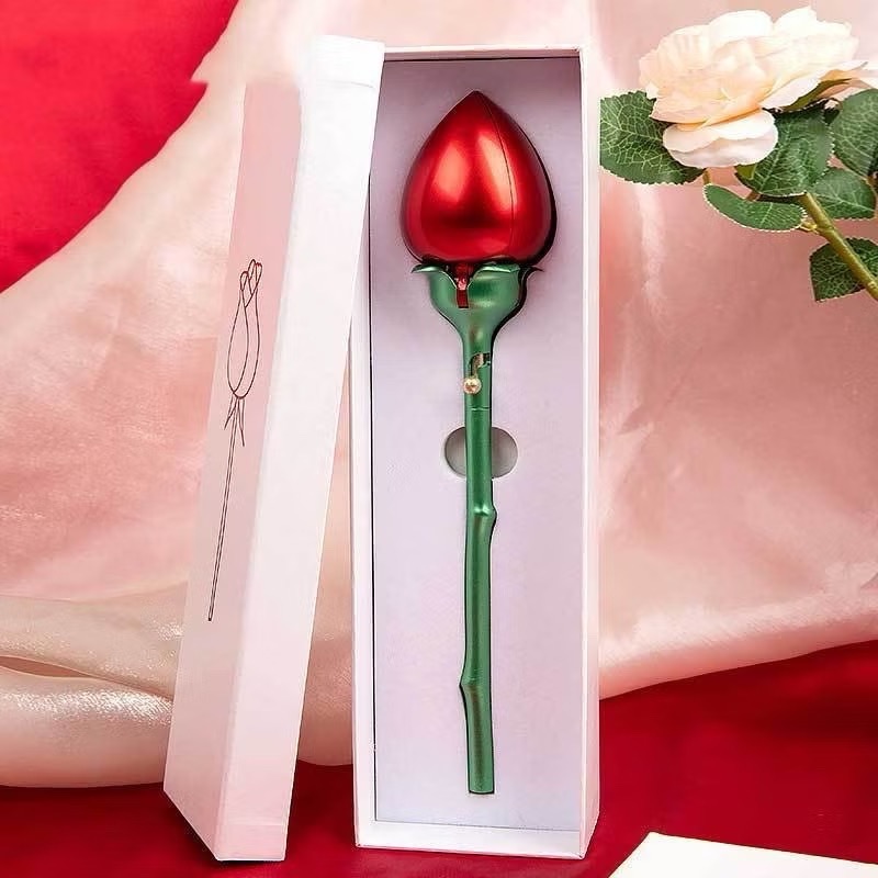 《一隻玫瑰花戒指盒》 飾品禮品盒 婚禮情人節禮物包裝珠寶盒 翻轉打開驚喜藏禮物項鏈高顔值求婚錶白情侶節日禮（預購）-細節圖2