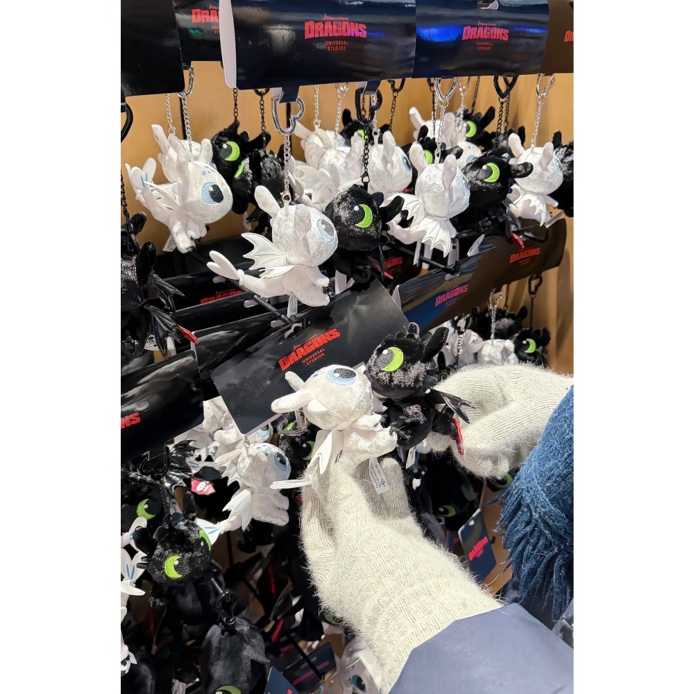 預購-【馴龍高手沒牙鑰匙扣】環球影城同款夜煞光煞絨毛掛件-細節圖2