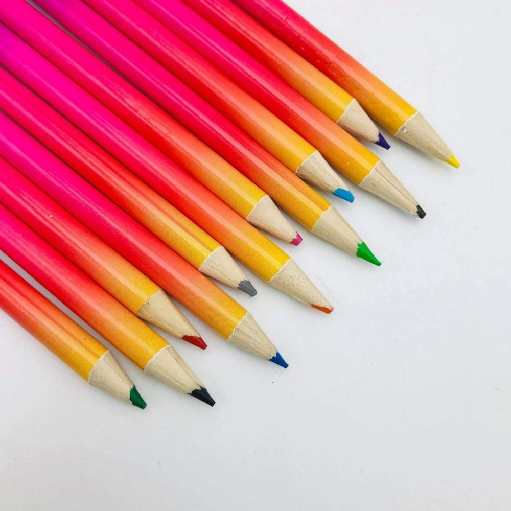 【現貨】筆身漸層色 色鉛筆 12色一組-細節圖2