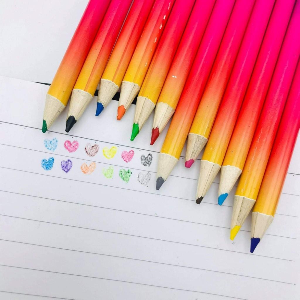 【現貨】筆身漸層色 色鉛筆 12色一組-細節圖3