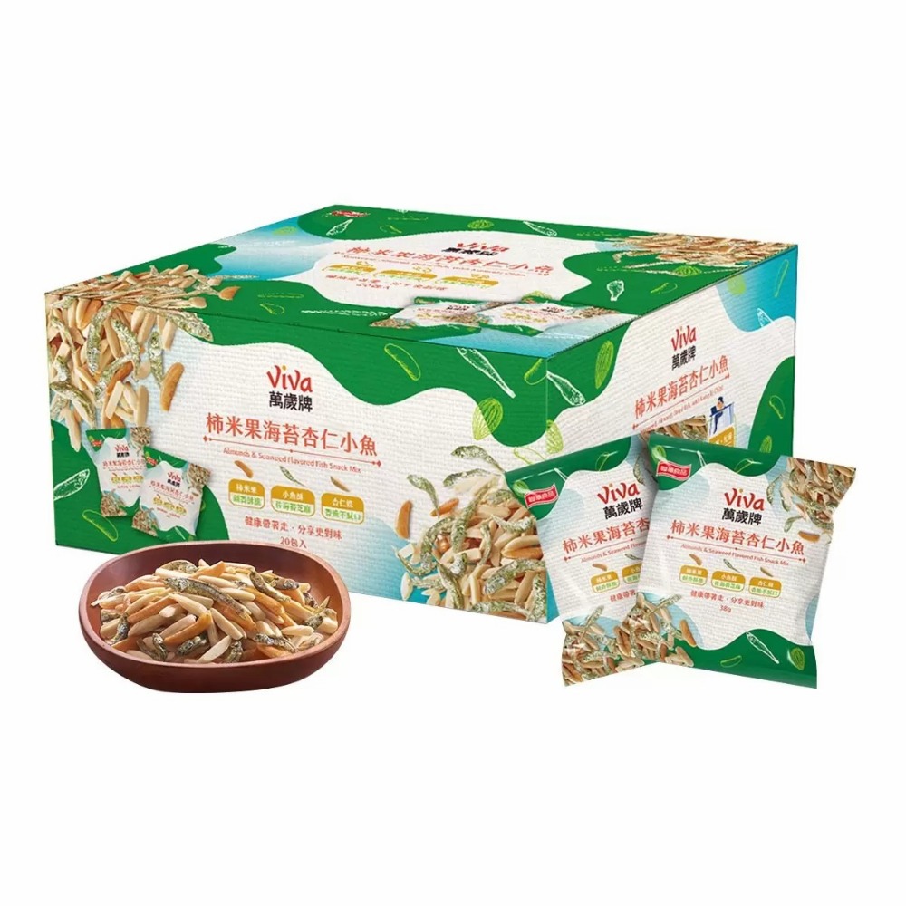 好市多官網代購 宅配免運 萬歲牌 柿米果海苔杏仁小魚 綜合堅果乾優格風味-規格圖2