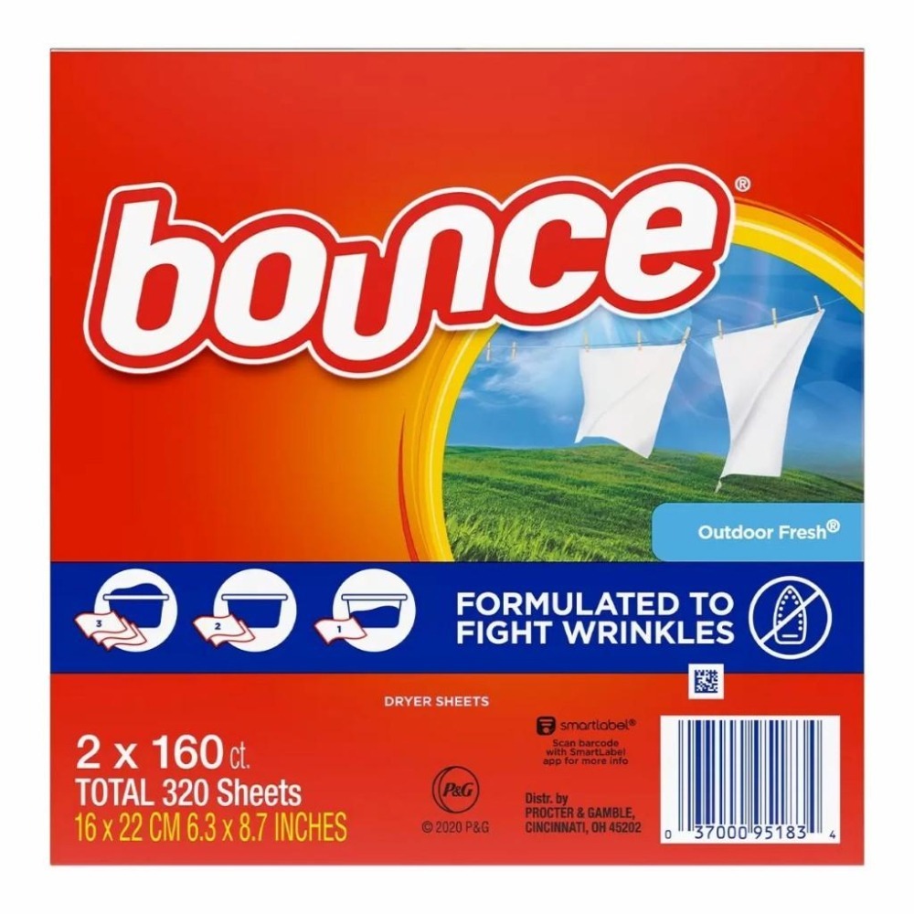 好市多代購 宅配免運 Bounce 烘衣柔軟去靜電紙 160張 X 2入-細節圖2