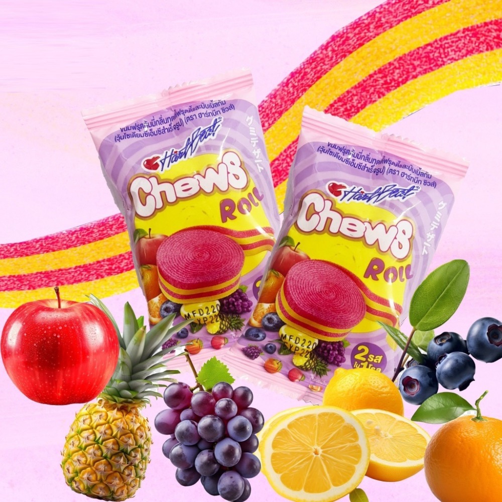 泰國 🇹🇭進口Hartbeat Chews Roll 綜合水果 捲捲軟糖 水果口味-細節圖6