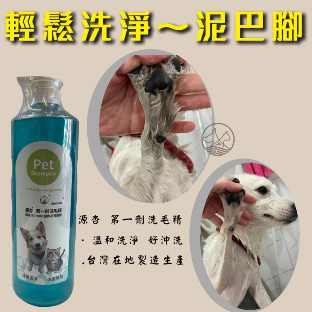🍀小福袋🍀源杏 寵物 第一劑 洗毛精 清潔 皮膚 毛髮 好吹直 洗後不軟塌 溫和 亁淨 美容師強力推薦 犬 狗 貓-細節圖5