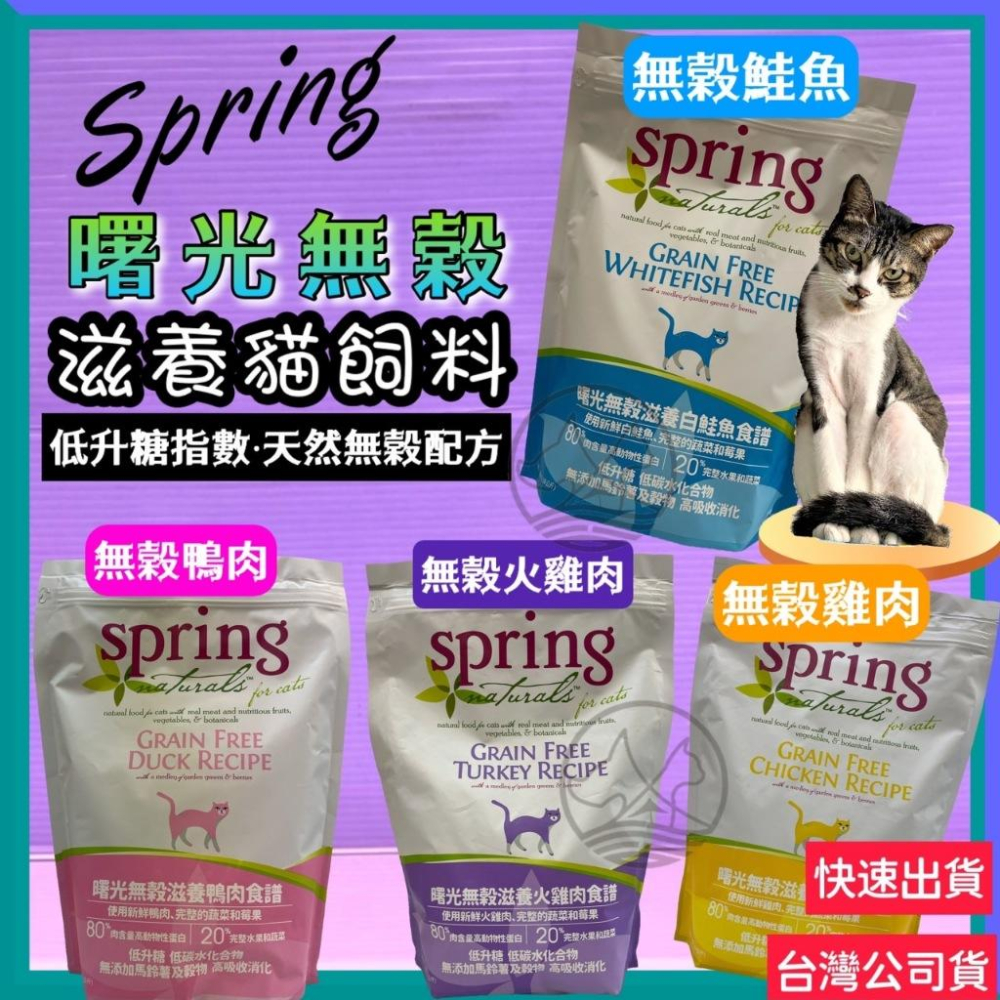 ✪小福袋✪曙光 天然寵物餐食 無穀滋養食譜 (火雞肉口味) 貓飼料 貓乾糧 Spring 低升糖 低碳水化合物-細節圖2