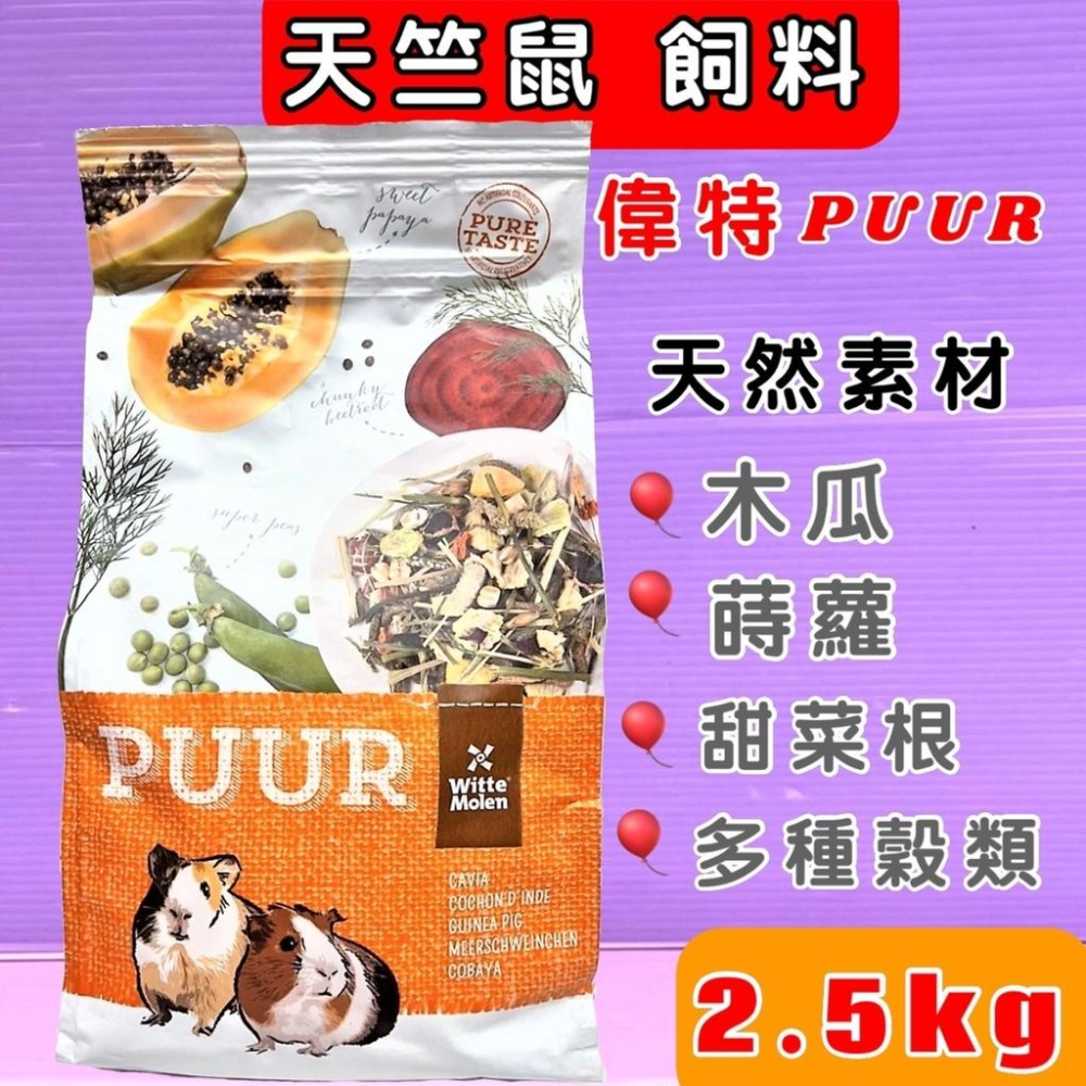 🍀小福袋🍀荷蘭 PUUR 偉特➤荷蘭 偉特 ➤純天然天竺鼠 飼料 700g/包➤ PUUR 水果大餐 主食 綜合 寵物-細節圖2