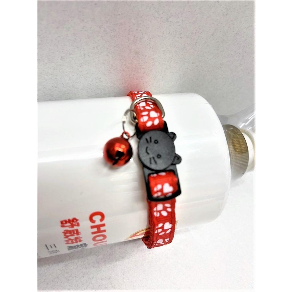 🍀小福袋🍀俏皮腳印 貓咪 安全扣環 鈴鐺 項圈 ( 貓項圈 寵物項圈 可愛項圈 反光項圈 鈴鐺項圈)-細節圖5