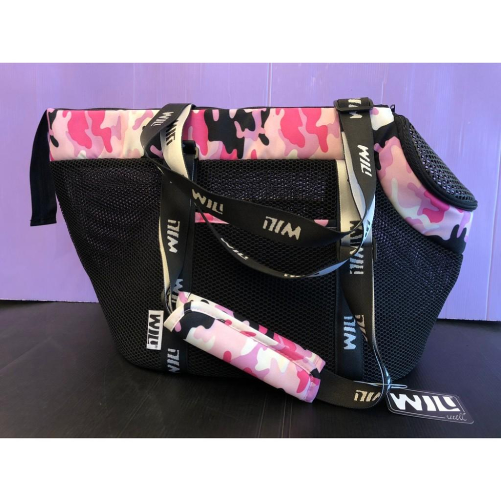🍀小福袋🍀WILL《 RB-04H迷彩➤黑網➤藍色》 WILL 設計+寵物 極輕超透氣外出包可肩揹/大斜揹 狗 貓-細節圖3