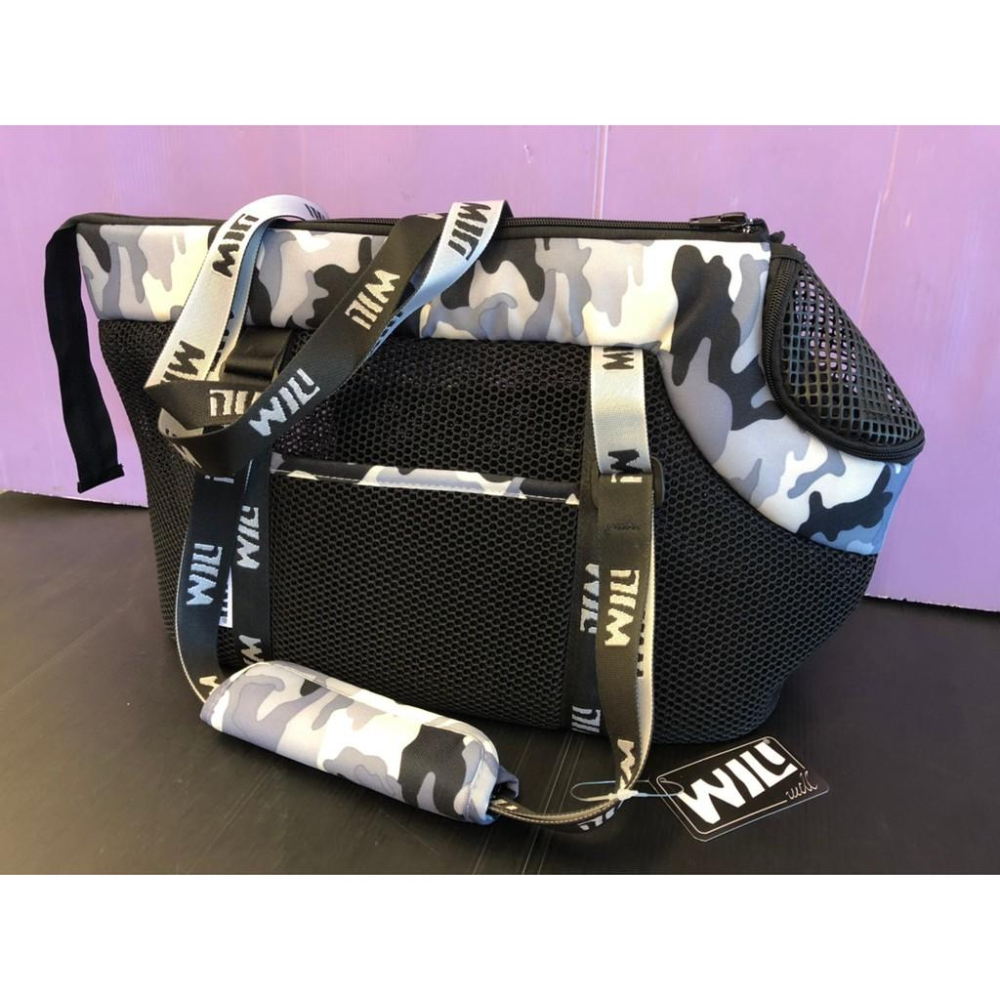 🍀小福袋🍀WILL《 RB-02H迷彩➤黑網➤灰色》 WILL 設計+寵物 極輕超透氣外出包可肩揹/大斜揹 狗 貓-細節圖2