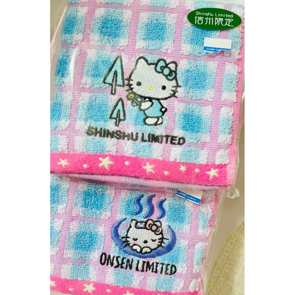 日本帶回～sanrio三麗鷗 日本限定、信州限定 hello kitty 超可愛配色 刺繡毛巾-細節圖3