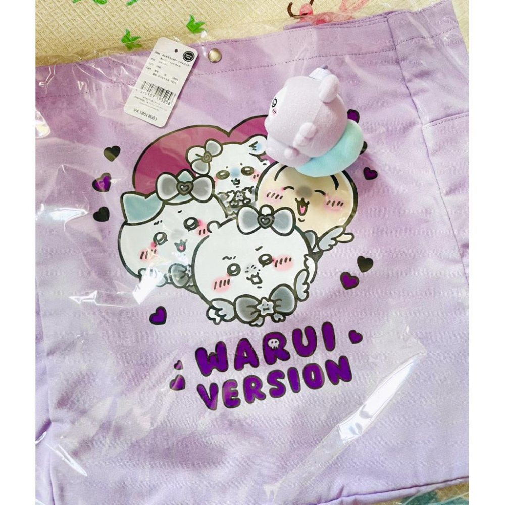 🫧送名創睡衣小桃換臉公仔🫧日本購入 魔法吉伊卡哇 黑魔法少女 全員+小桃 粉紫色 托特包，帆布包-細節圖2