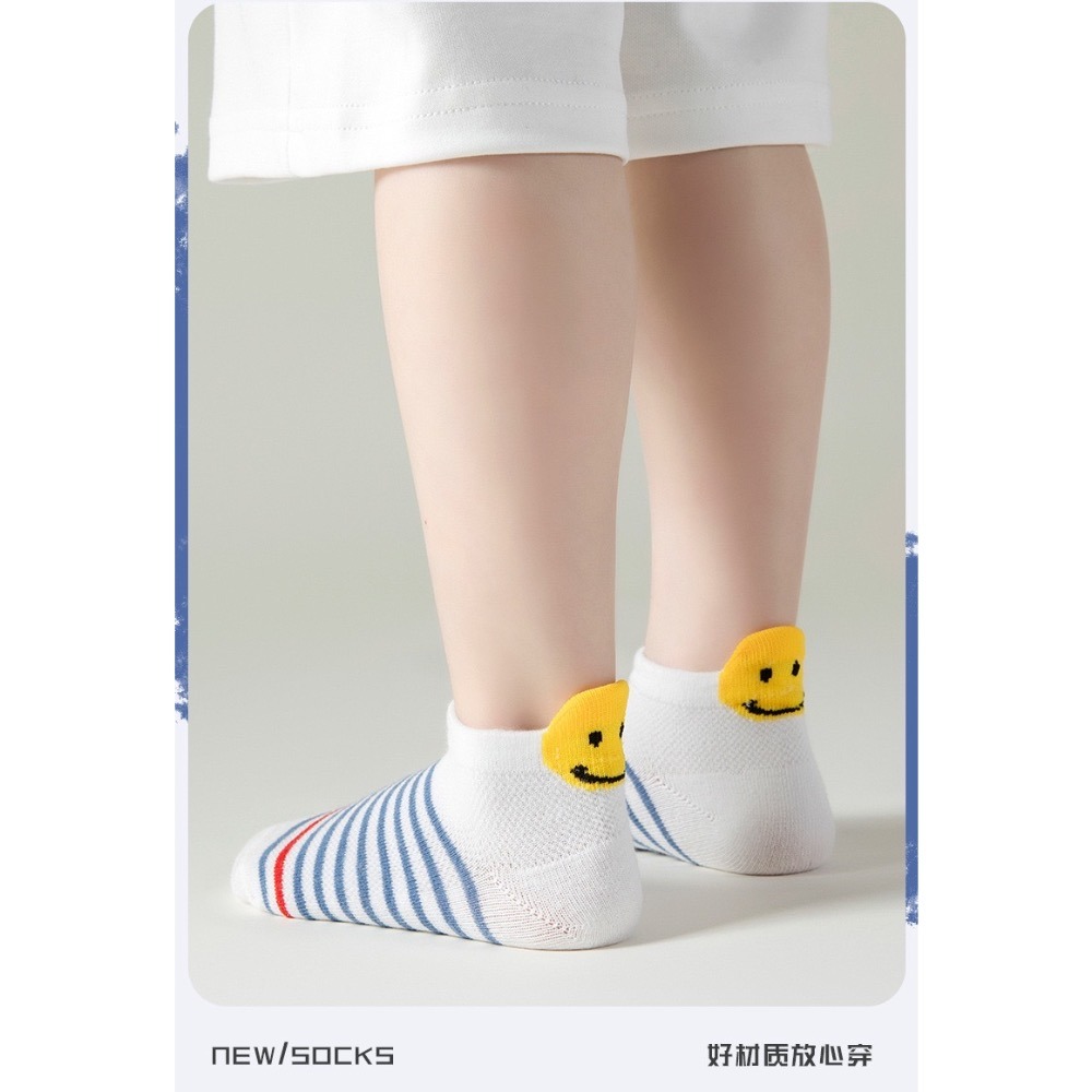 輕薄透氣薄棉質兒童船襪 5入組-細節圖9