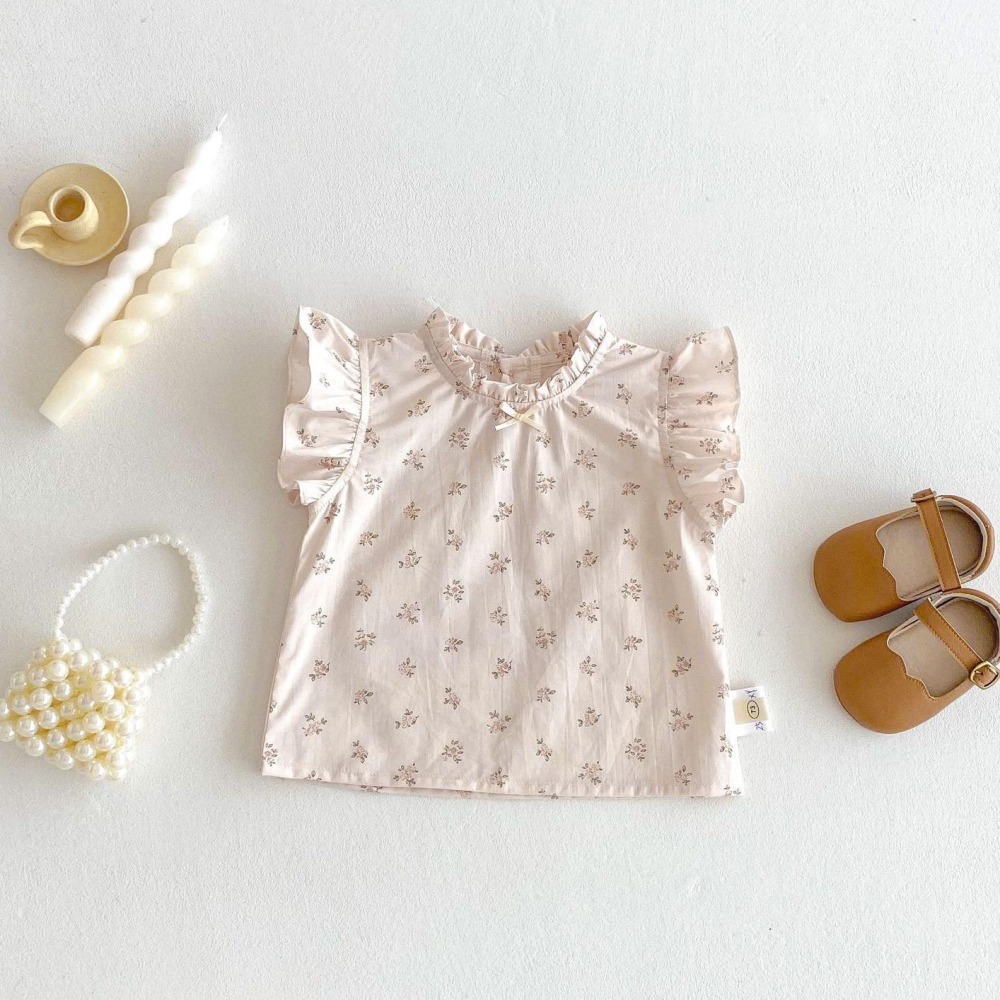 碎花娃娃衫+純色花苞褲套裝-細節圖6