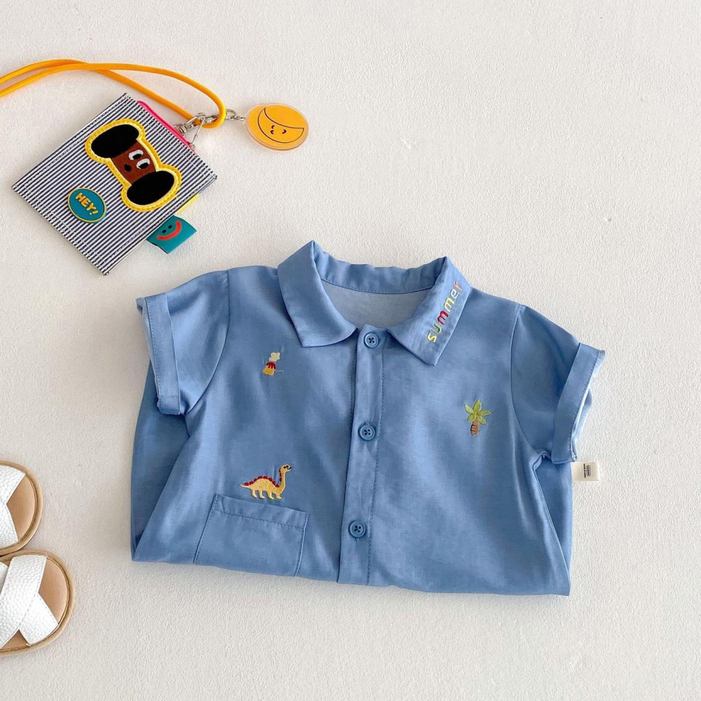 刺繡恐龍牛仔連身衣-細節圖3