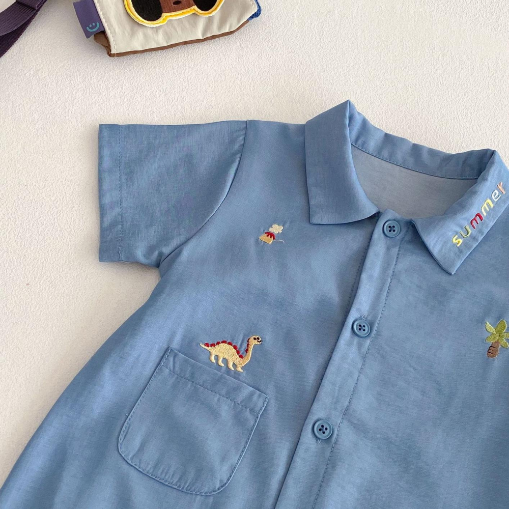 刺繡恐龍牛仔連身衣-細節圖4