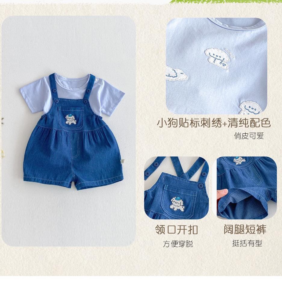 狗狗T恤＋可愛牛仔吊帶褲-細節圖5