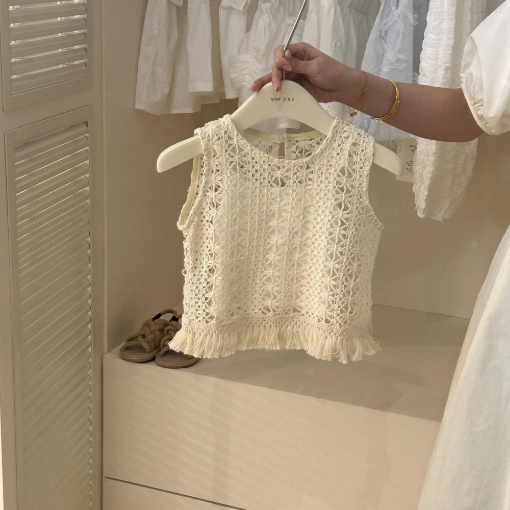 鏤空背心吊帶上衣+牛仔褲套裝-細節圖2